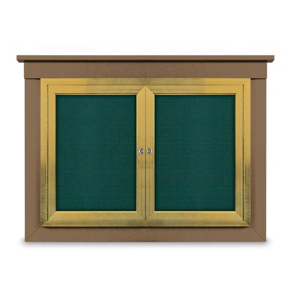 18"x24" 1-Door Enclosed Outdoor Letterboard, Hdr, Green Felt/Black